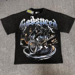Godspeed Global BMX Skull Rider Graphic Tee | Black Vintage Oversized Fit