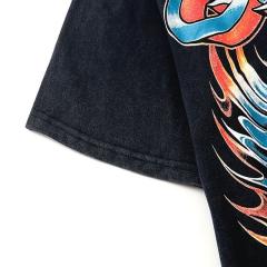 Godspeed Global Spread Wings Eagle Flame Graphic Tee | Black Vintage Oversized Fit
