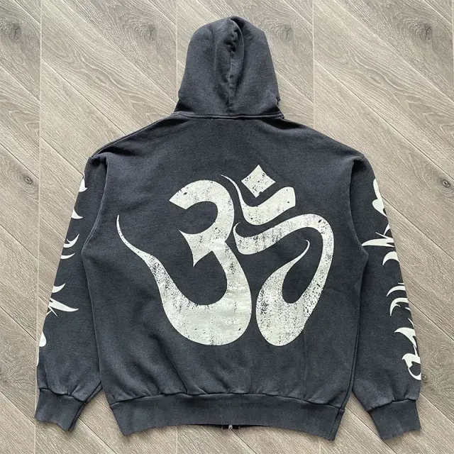 Hellstar American Street Washed Distressed Hoodie