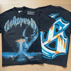 Godspeed Global Dark Alien Face Apocalypse Graphic Tee | Black Vintage Oversized Fit