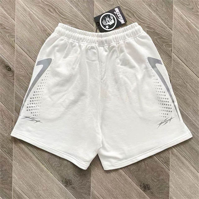 High Quality Hellstar Spike Dot Logo Sweat Shorts | White