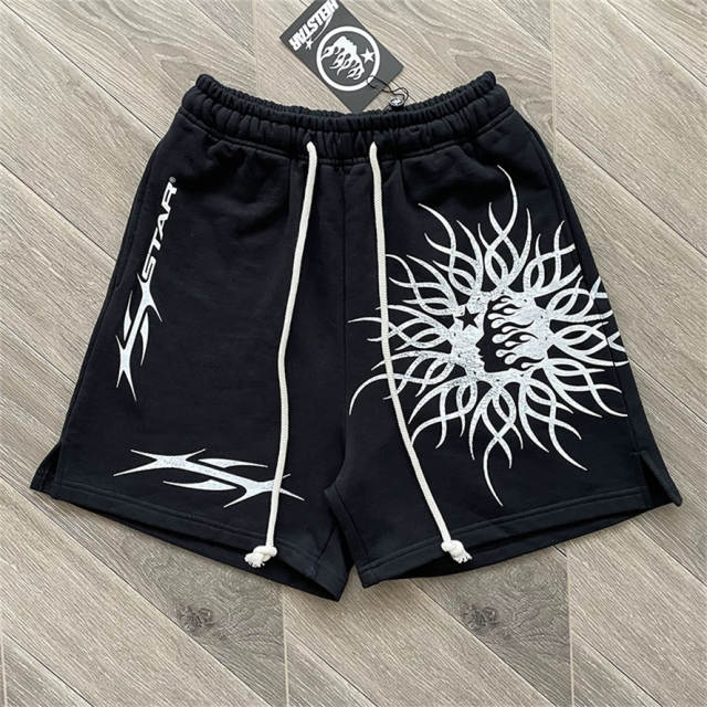 High Quality Hellstar Flame Yang Black Sports Shorts