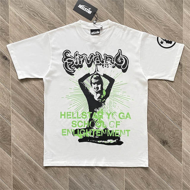 High Quality Hellstar Yoga Enlightenment Graphic Tee | White