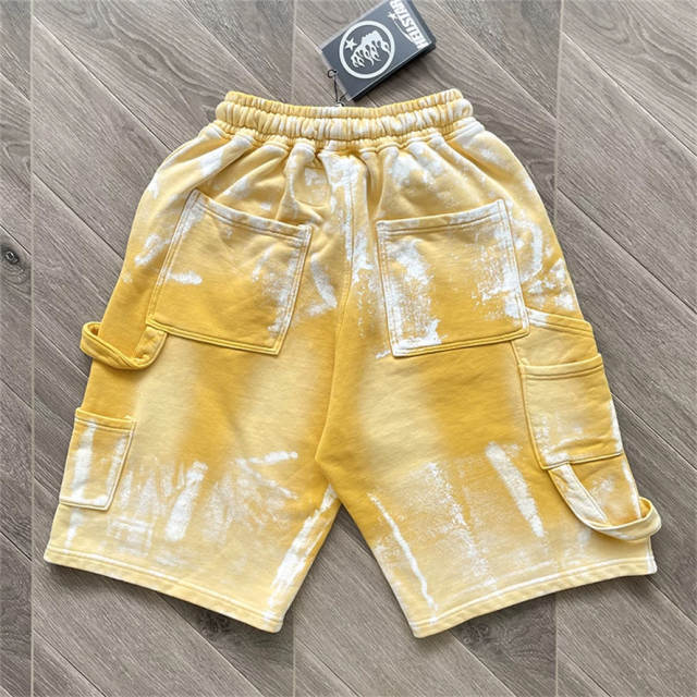 High Quality Hellstar Splatter Carpenter Shorts | Vintage Wash