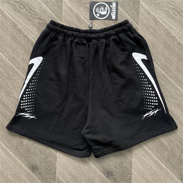 High Quality Hellstar Spike Dot Logo Sweat Shorts | Black