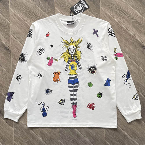 High Quality Hellstar Down the Paradise Path Clown Graffiti Long Sleeve T-Shirt