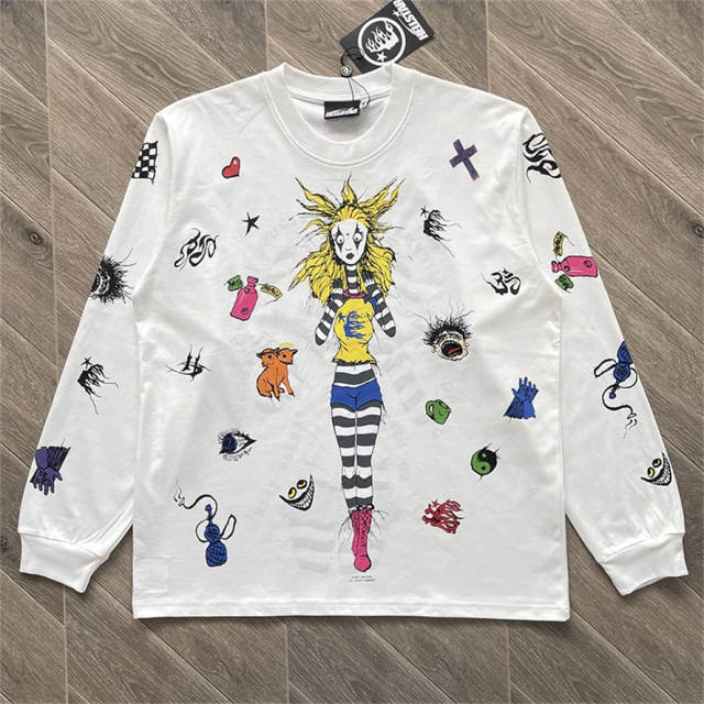 High Quality Hellstar Down the Paradise Path Clown Graffiti Long Sleeve T-Shirt
