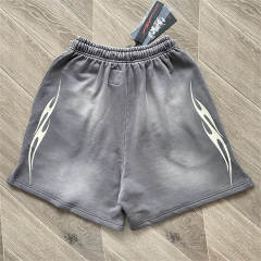 High Quality Hellstar Tribal Graphic Vintage Wash Sweat Shorts | Grey