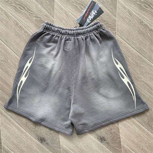 High Quality Hellstar Tribal Graphic Vintage Wash Sweat Shorts | Grey