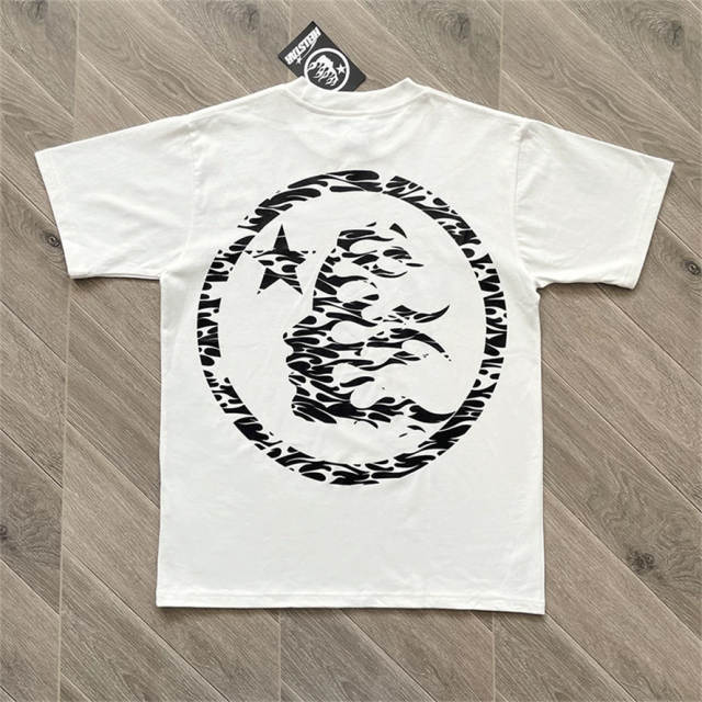 High Quality Hellstar Leopard Fill Logo Vintage Wash Tee | Black