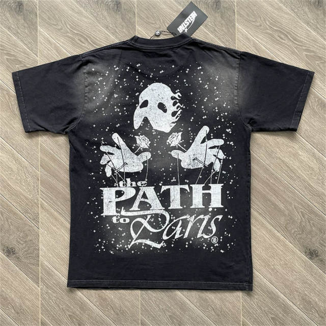 High Quality Hellstar Mask Rose Phantom Washed Graphic T-Shirt