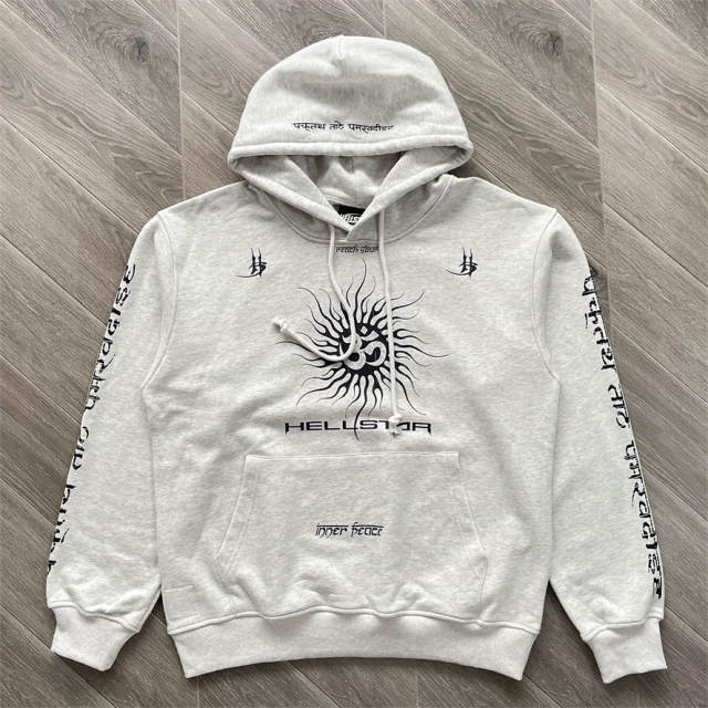 High Quality Hellstar Meditation Snap-Button Hoodie and Pants Set