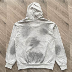 High Quality Hellstar Mini Graffiti Zip-Up Hoodie | Grey Vintage Wash
