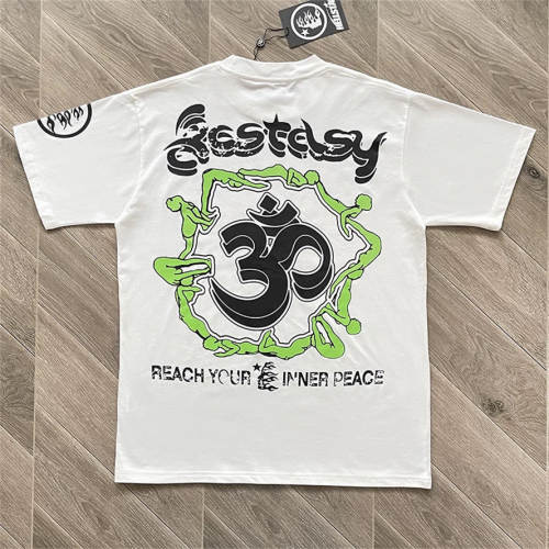 High Quality Hellstar Yoga Enlightenment Graphic Tee | White