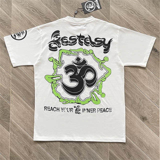 High Quality Hellstar Yoga Enlightenment Graphic Tee | White