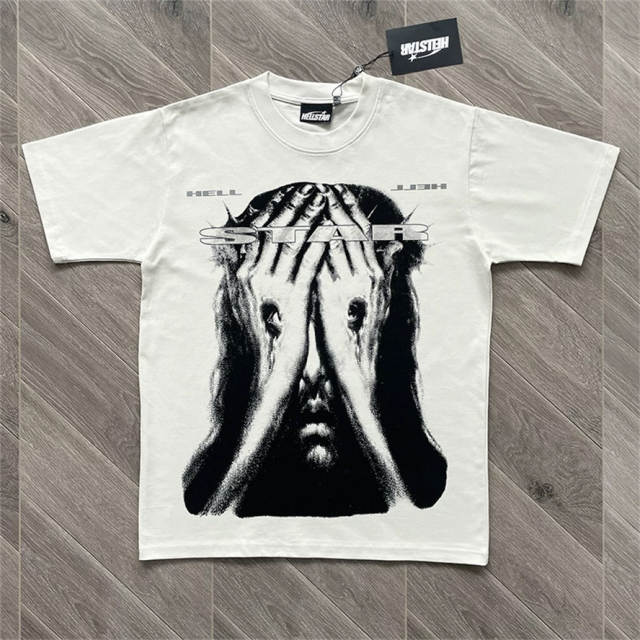 High Quality Hellstar Jesus Eyes Crying Portrait Graphic T-Shirt