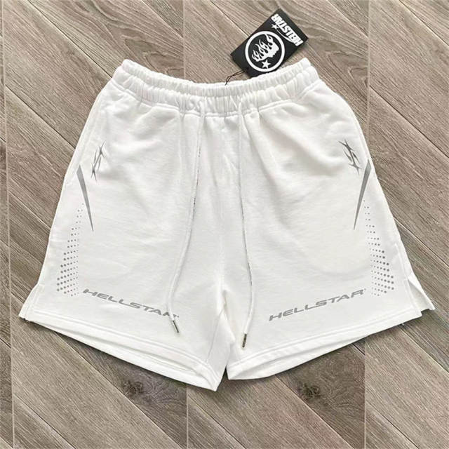 High Quality Hellstar Spike Dot Logo Sweat Shorts | White