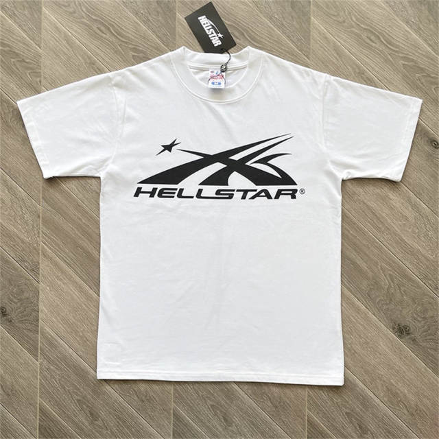 High Quality Hellstar Classic Spike X Logo Tee | White