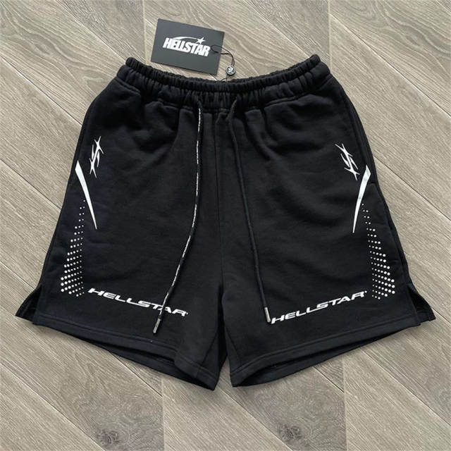 High Quality Hellstar Spike Dot Logo Sweat Shorts | Black