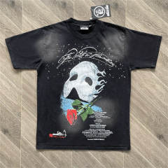 High Quality Hellstar Mask Rose Phantom Washed Graphic T-Shirt