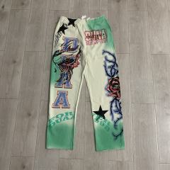 DUAA Monster Rose Gradient Sweatpants | Cream Green Vintage Wash