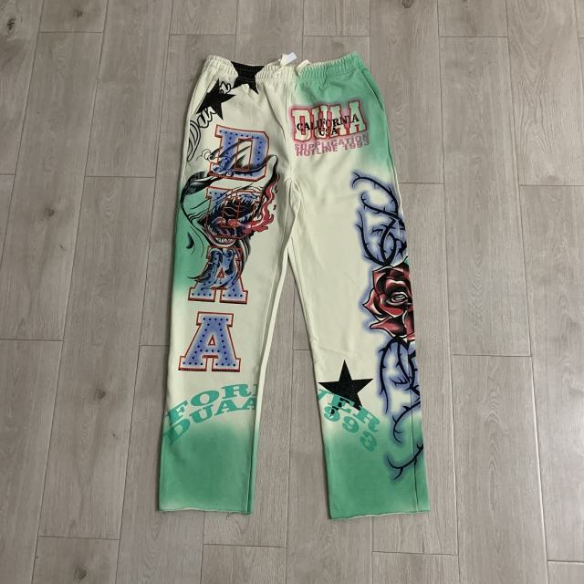 DUAA Monster Rose Gradient Sweatpants | Cream Green Vintage Wash