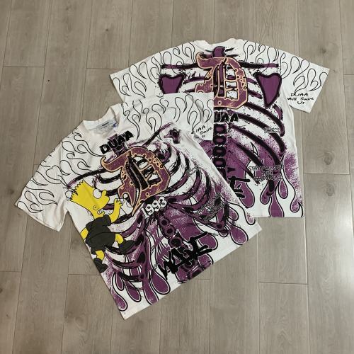 DUAA Bart Simpson Skeleton Flame Tee | White Purple Graffiti
