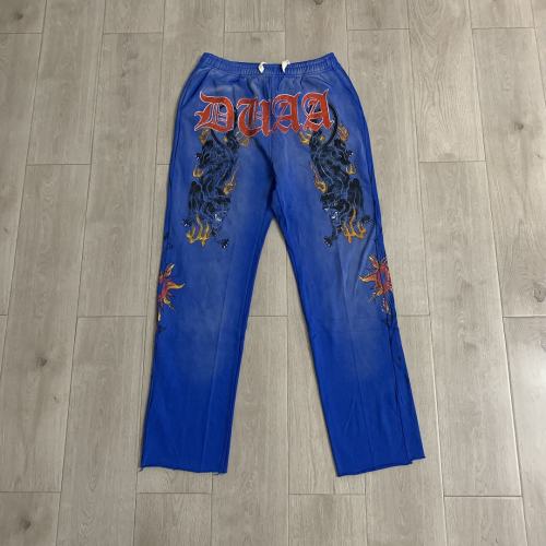 DUAA Panther Flame Sun Totem Sweatpants | Vintage Washed Blue
