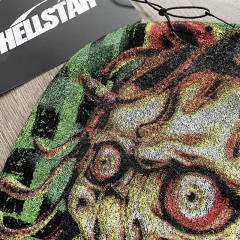 Hellstar Flame Logo Print Knit Beanie