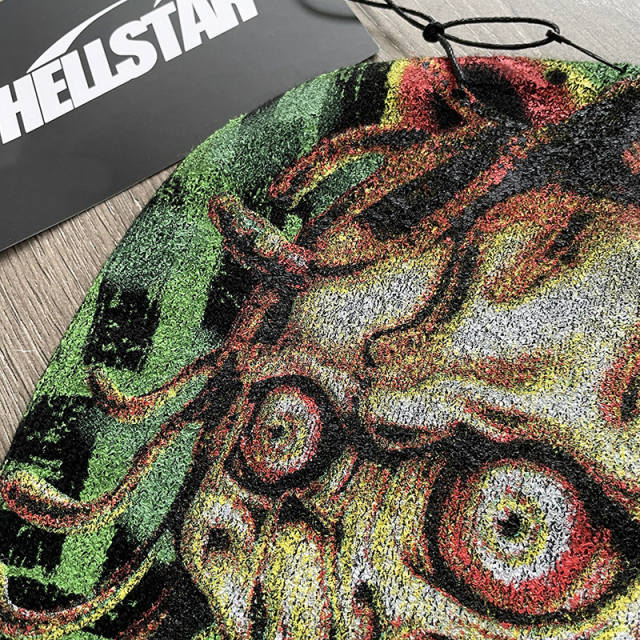 Hellstar Flame Logo Print Knit Beanie