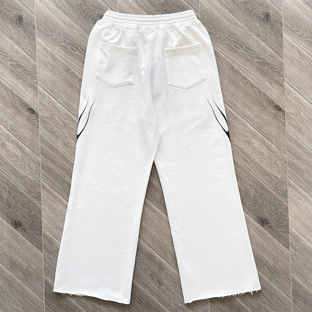 High Quality Hellstar White Tribal Flame Flare Sweatpants