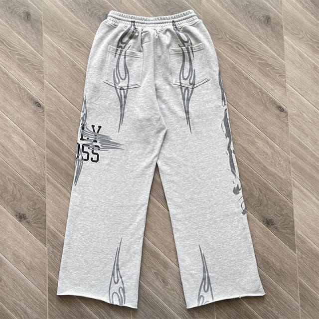 High Quality Hellstar Holy Cross Grey Pullover Hoodie and Pants Set