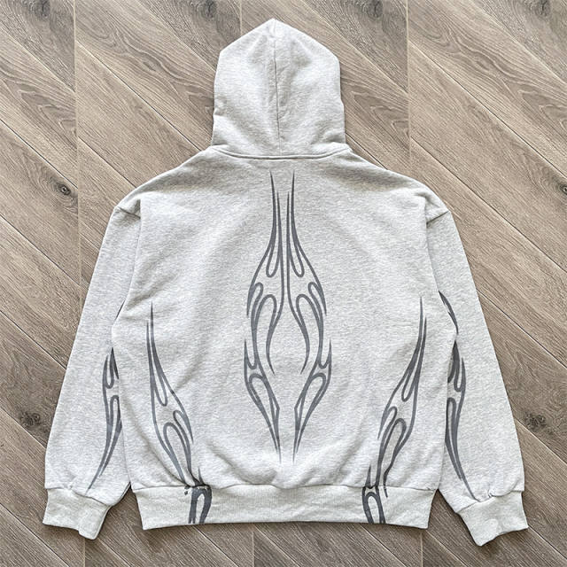 High Quality Hellstar Holy Cross Grey Pullover Hoodie and Pants Set