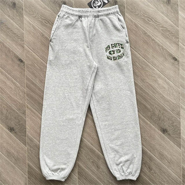 High Quality Hellstar No Guts No Glory Camo Print Grey Hoodie Sweatshirt and Pants Set