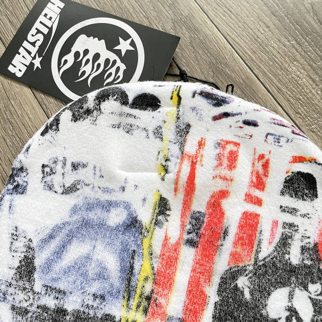 Hellstar Flame Logo Print Knit Beanie