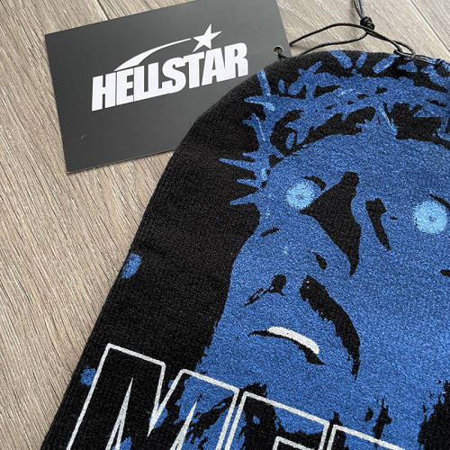 Hellstar Flame Logo Print Knit Beanie