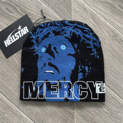 Hellstar Flame Logo Print Knit Beanie