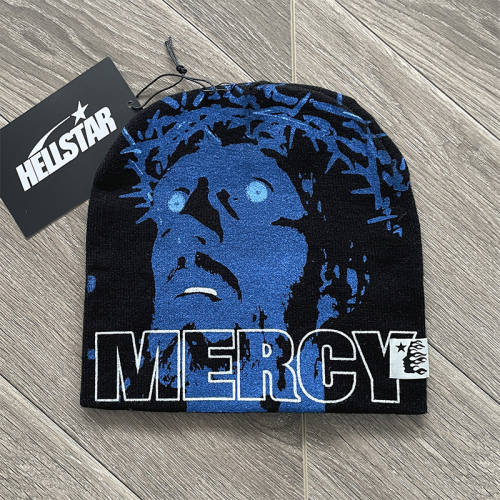 Hellstar Flame Logo Print Knit Beanie