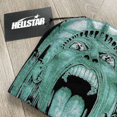 Hellstar Flame Logo Print Knit Beanie
