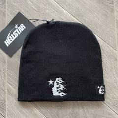 Hellstar Flame Logo Print Knit Beanie