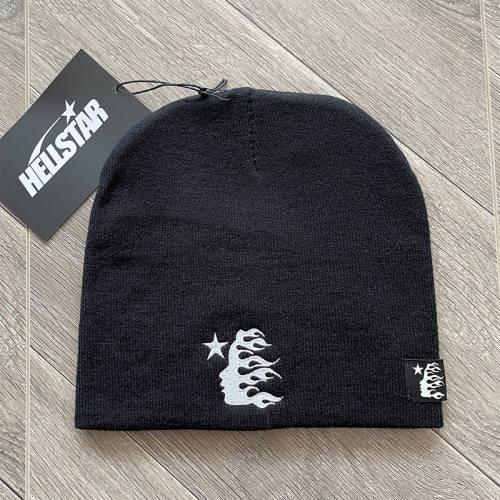 Hellstar Flame Logo Print Knit Beanie