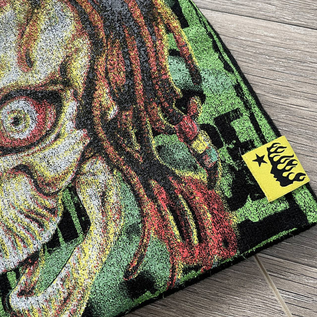 Hellstar Flame Logo Print Knit Beanie