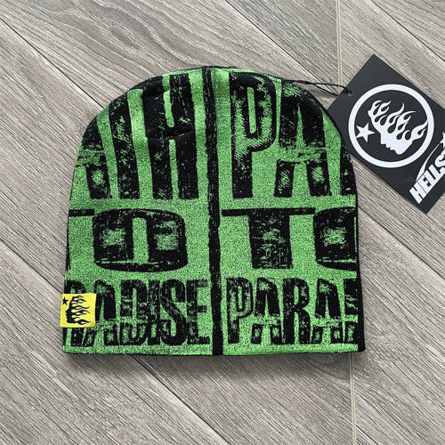 Hellstar Flame Logo Print Knit Beanie