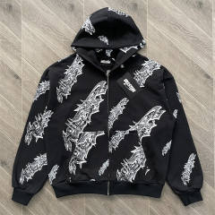 High Quality Hellstar Studios Graffiti Zip Up Hoodie and Pants Set