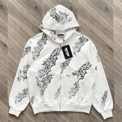 High Quality Hellstar Studios Graffiti Zip Up Hoodie and Pants Set