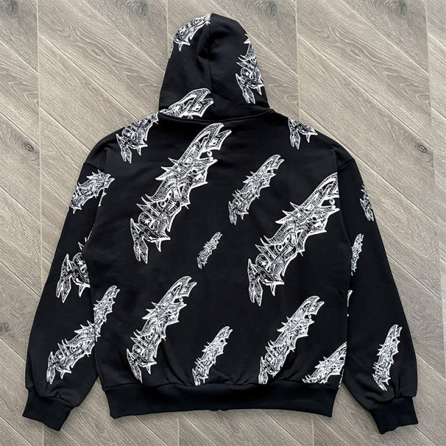 High Quality Hellstar Studios Graffiti Zip Up Hoodie and Pants Set