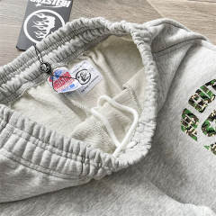 High Quality Hellstar No Guts No Glory Camo Print Grey Hoodie Sweatshirt and Pants Set