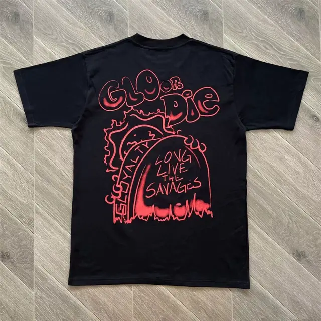 Glo Gang Glo Or Die Flag Sun Mascot Black T-Shirt