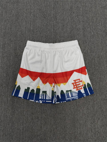 1:1 Top Qualtiy Eric Emanuel White NYC Skyline EE Logo Mesh Shorts