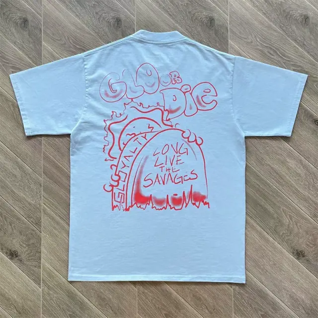 Glo Gang Glo Or Die Flag Sun Mascot Black T-Shirt